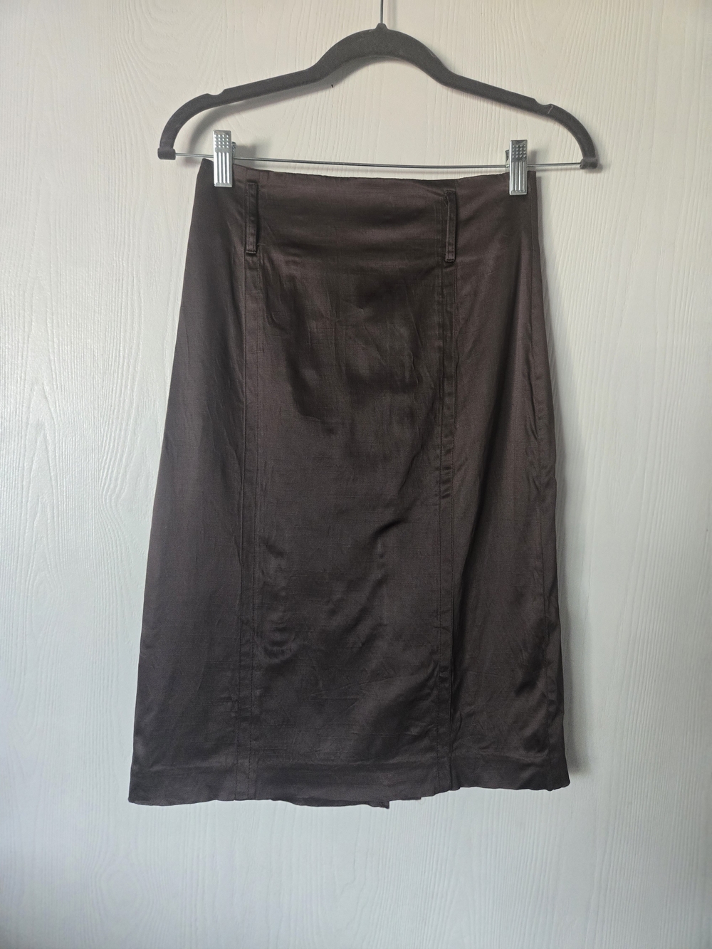 le chateau Dark Brown A-Line Midi Skirt